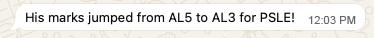 Parent message sharing another grade improvement after Ottodot.